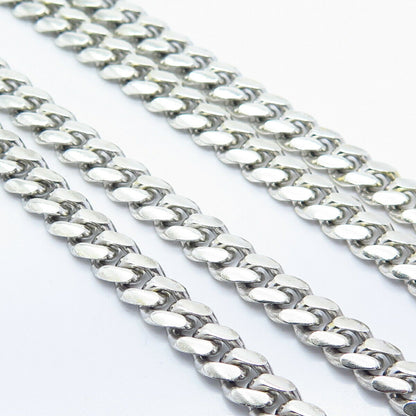 925 Sterling Silver Vintage Cuban Chain Necklace 23"