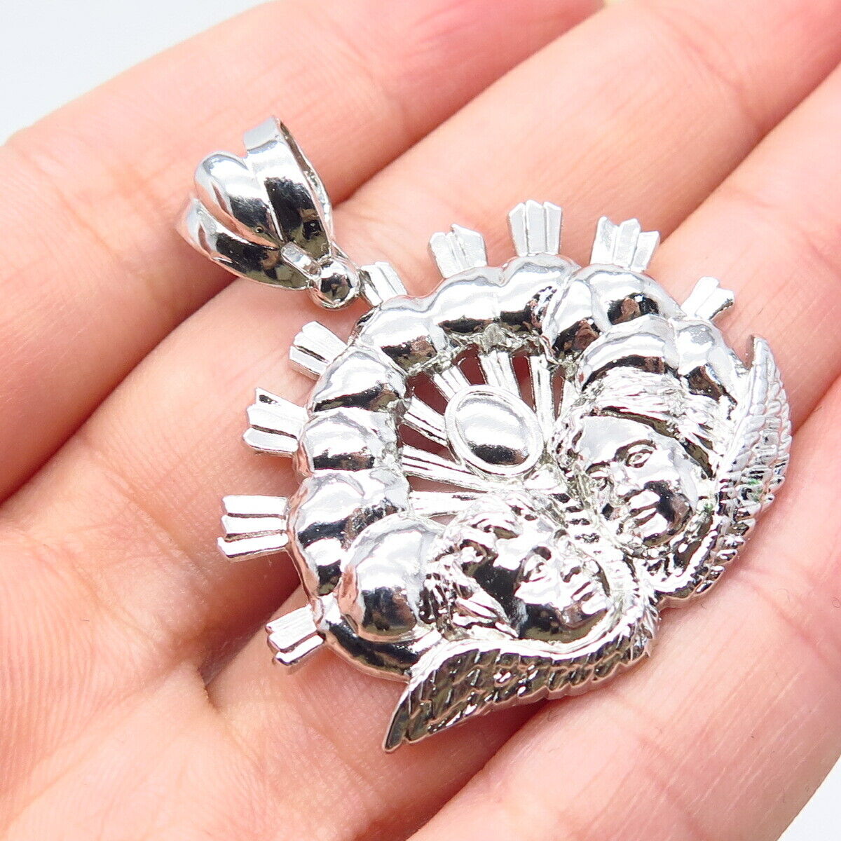 925 Sterling Silver Vintage Cherub Pendant