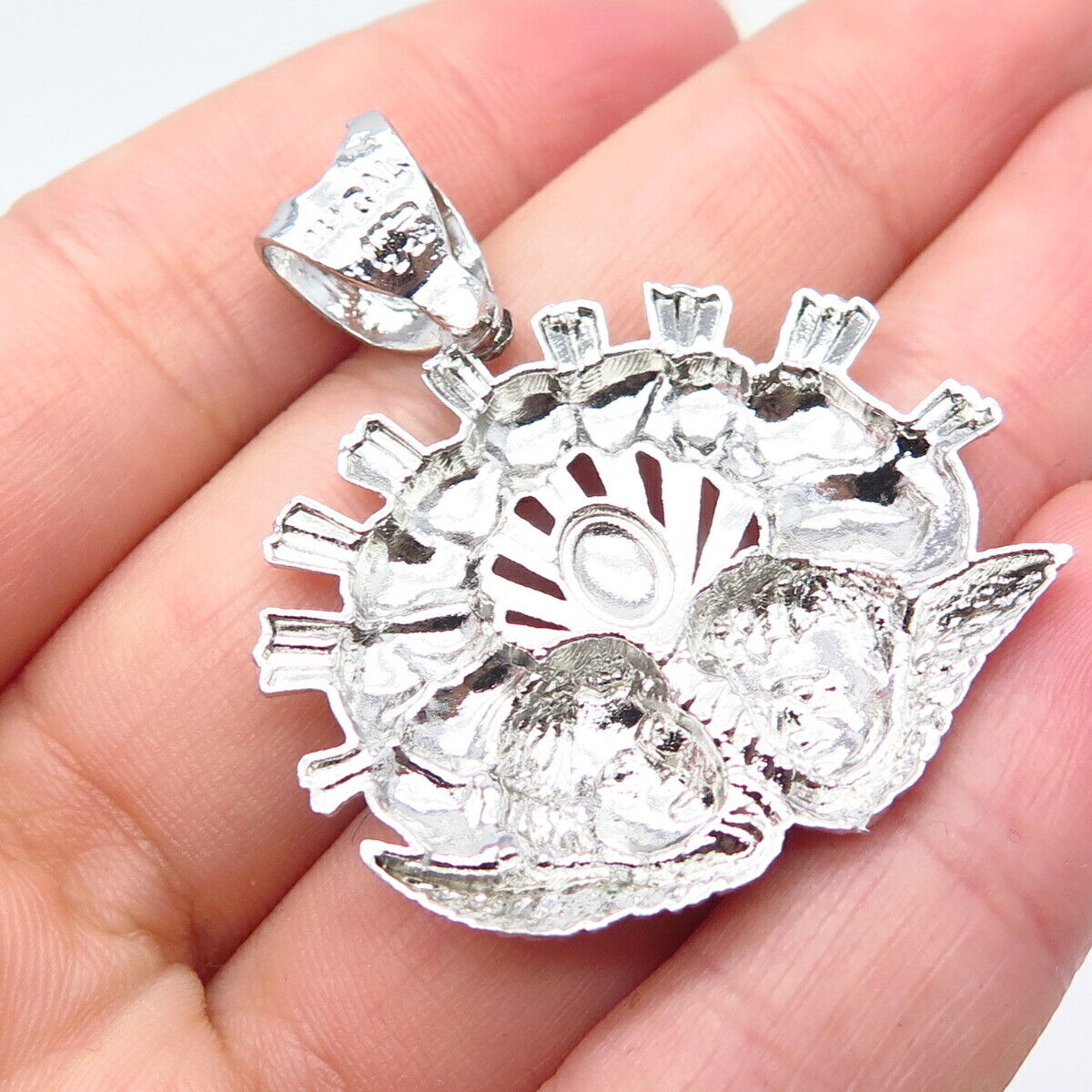 925 Sterling Silver Vintage Cherub Pendant