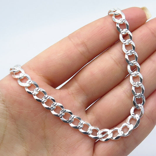 925 Sterling Silver Italy P.Lux Cuban Chain Necklace 20"
