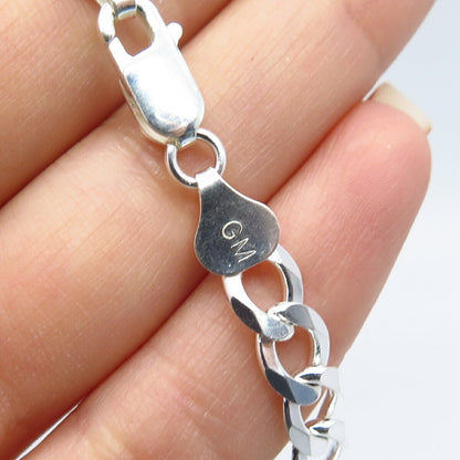 925 Sterling Silver Italy P.Lux Cuban Chain Necklace 20"