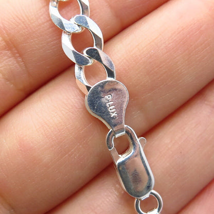 925 Sterling Silver Italy P.Lux Cuban Chain Necklace 20"