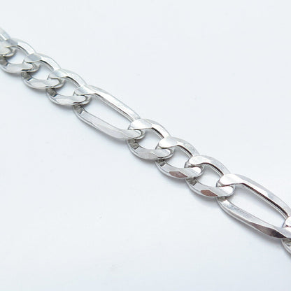 925 Sterling Silver Italy Figaro Link Bracelet 8.5"
