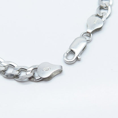925 Sterling Silver Italy Figaro Link Bracelet 8.5"