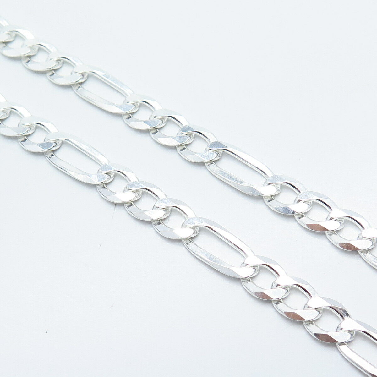 925 Sterling Silver Italy P.Lux Figaro Chain Necklace 19"