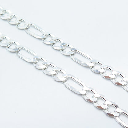 925 Sterling Silver Italy P.Lux Figaro Chain Necklace 19"