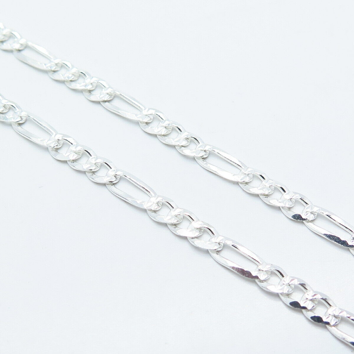 925 Sterling Silver Italy P.Lux Figaro Chain Necklace 19"