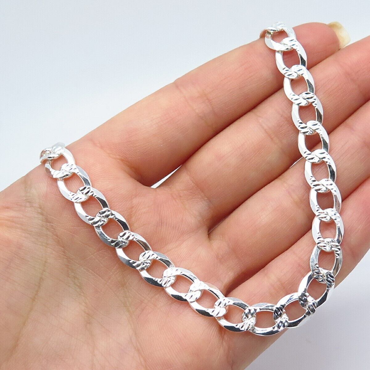 925 Sterling Silver Italy P.Lux Cuban Chain Necklace 20"