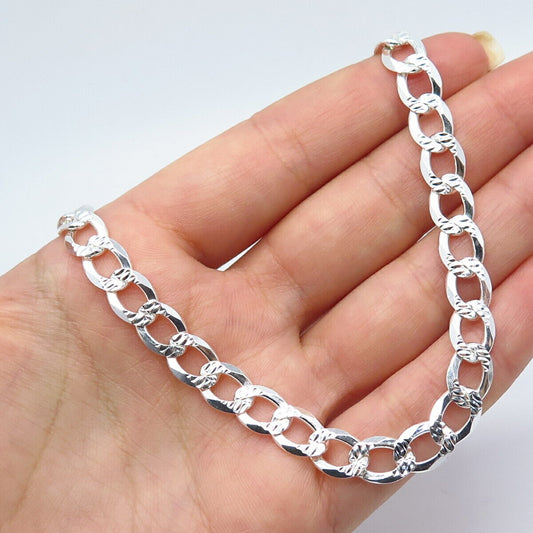 925 Sterling Silver Italy P.Lux Cuban Chain Necklace 20"