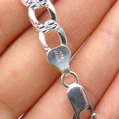 925 Sterling Silver Italy P.Lux Cuban Chain Necklace 20"