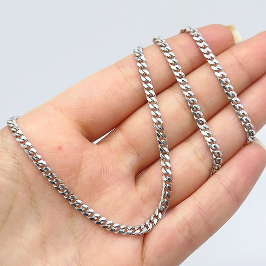 925 Sterling Silver Cuban Chain Necklace 18"