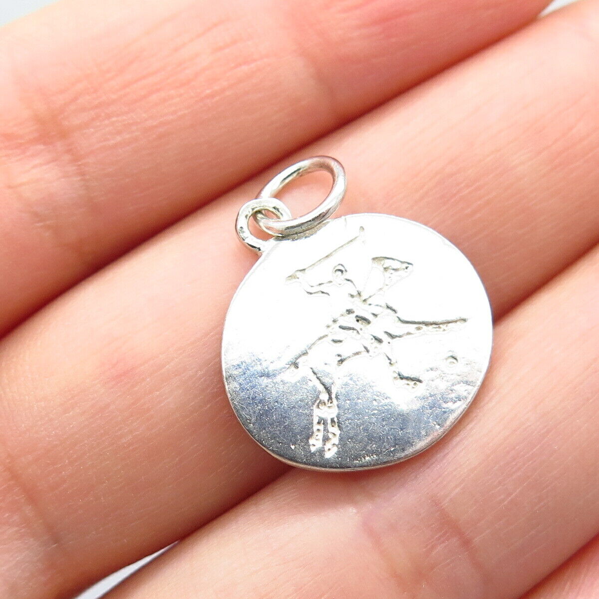 925 Sterling Silver Vintage Warrior on Horseback Charm Pendant