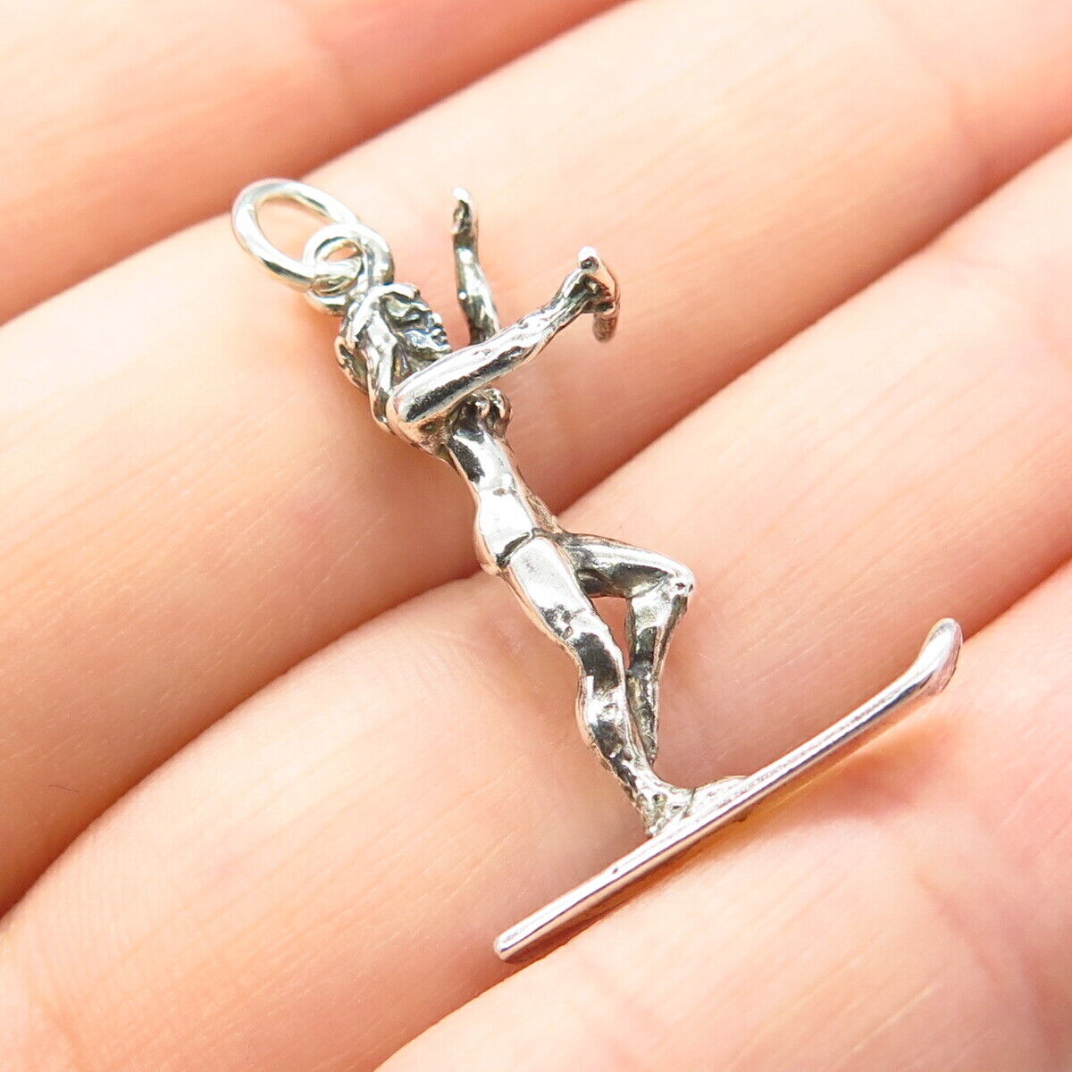 925 Sterling Silver Vintage Standup Paddleboarding Pendant