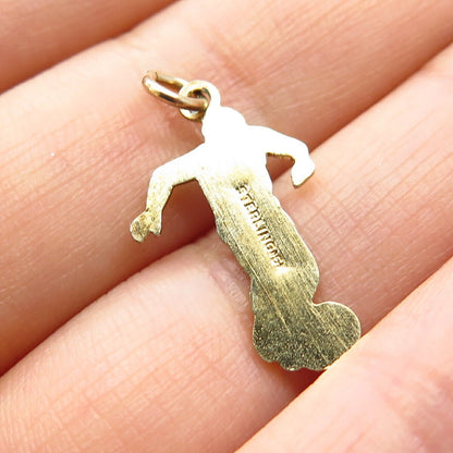 925 Sterling Silver Vintage Griffith & Sons Enamel Soccer Player Pendant