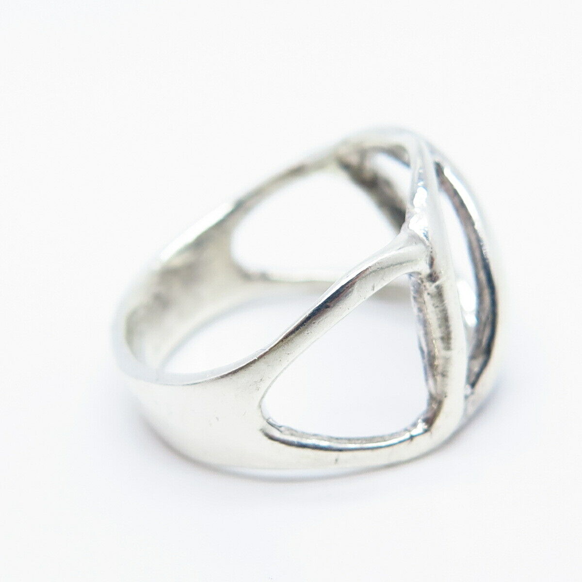 925 Sterling Silver Vintage Modernist Ring Size 5.75