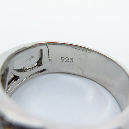 925 Sterling Silver Pave C Z Ring Size 6.75