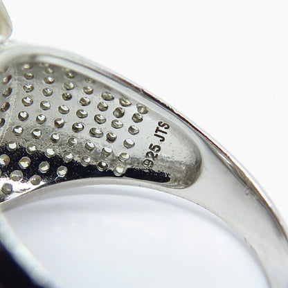 925 Sterling Silver Pave C Z Ring Size 11