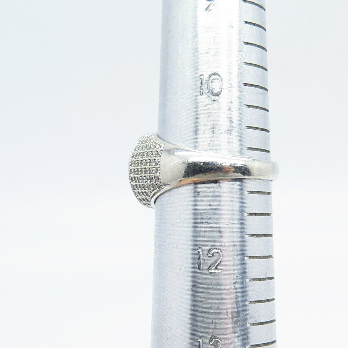 925 Sterling Silver Pave C Z Ring Size 11