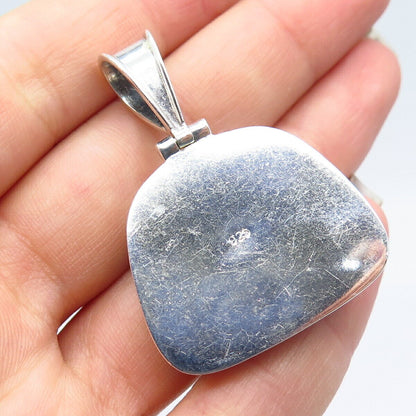 925 Sterling Silver Vintage Real Sodalite Gemstone Pendant