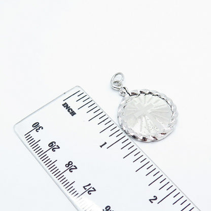 925 Sterling Silver Vintage Cross Round Pendant