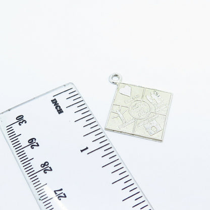 925 Sterling Silver Vintage "Members Will Feel" Inspirational Pendant