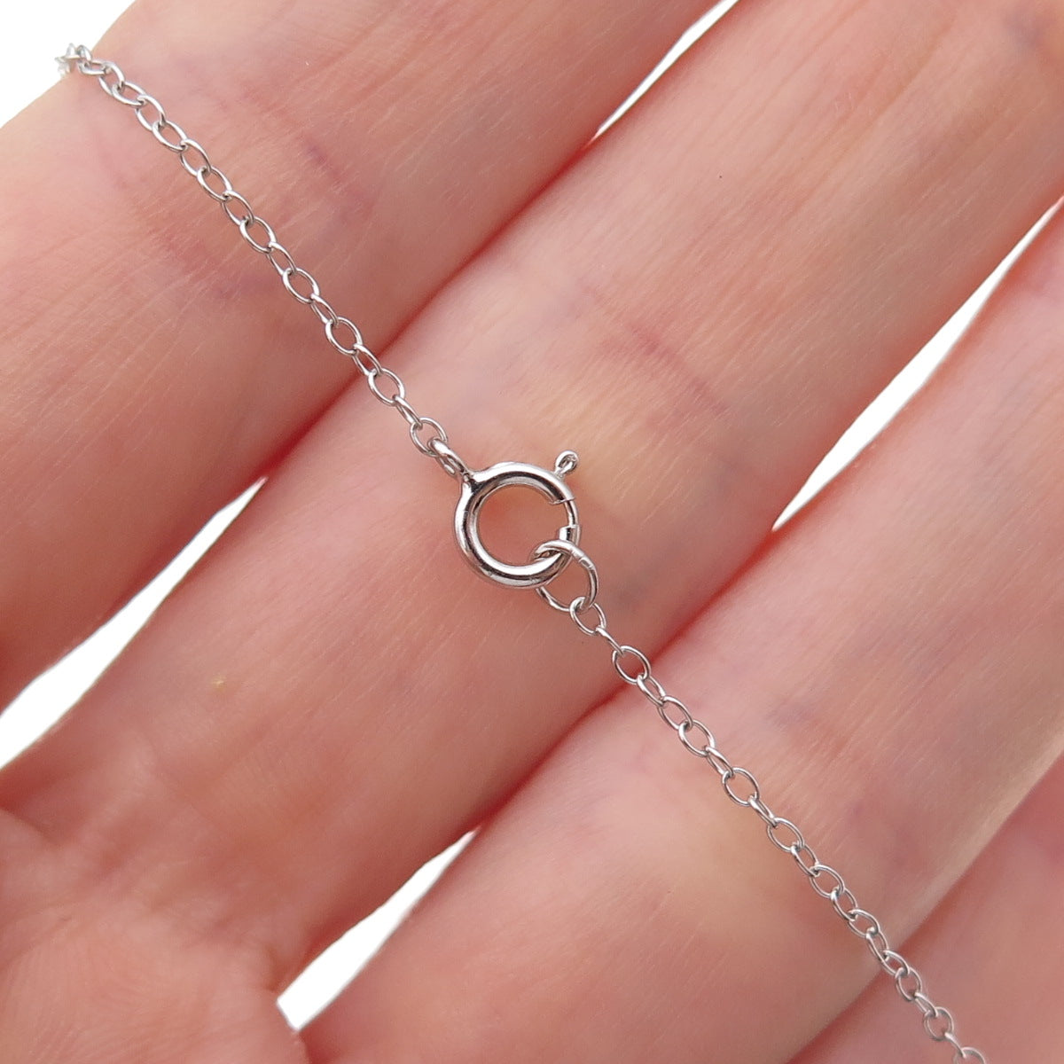 Dee Berkle Sterling Silver Real Blue Topaz & C Z Key Cable Chain Necklace 18"