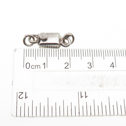 925 Sterling Silver Vintage Bracelet / Necklace Box Lock Clasp