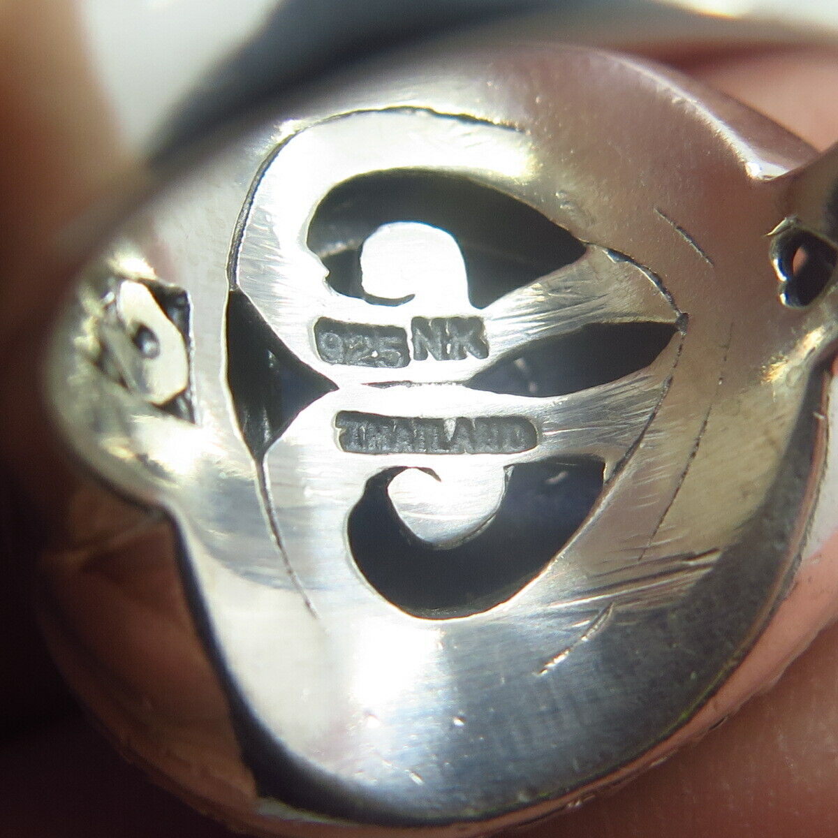 925 Sterling Silver Real Lapis Lazuli Gemstone Ornate Ring Size 6.75