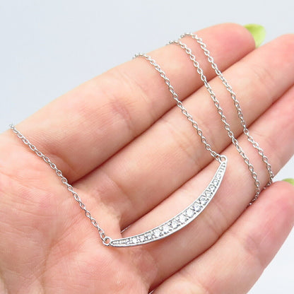 925 Sterling Silver C Z Rolo Chain Necklace 18"