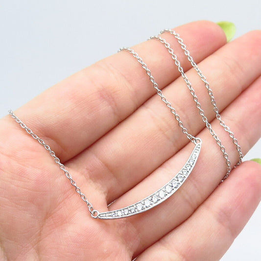 925 Sterling Silver C Z Rolo Chain Necklace 18"