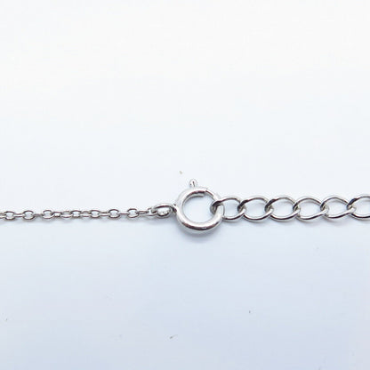 925 Sterling Silver C Z Rolo Chain Necklace 18"