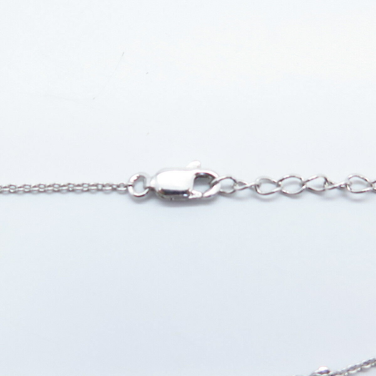 925 Sterling Silver Assorted Charm Rolo Link Anklet 9.75"