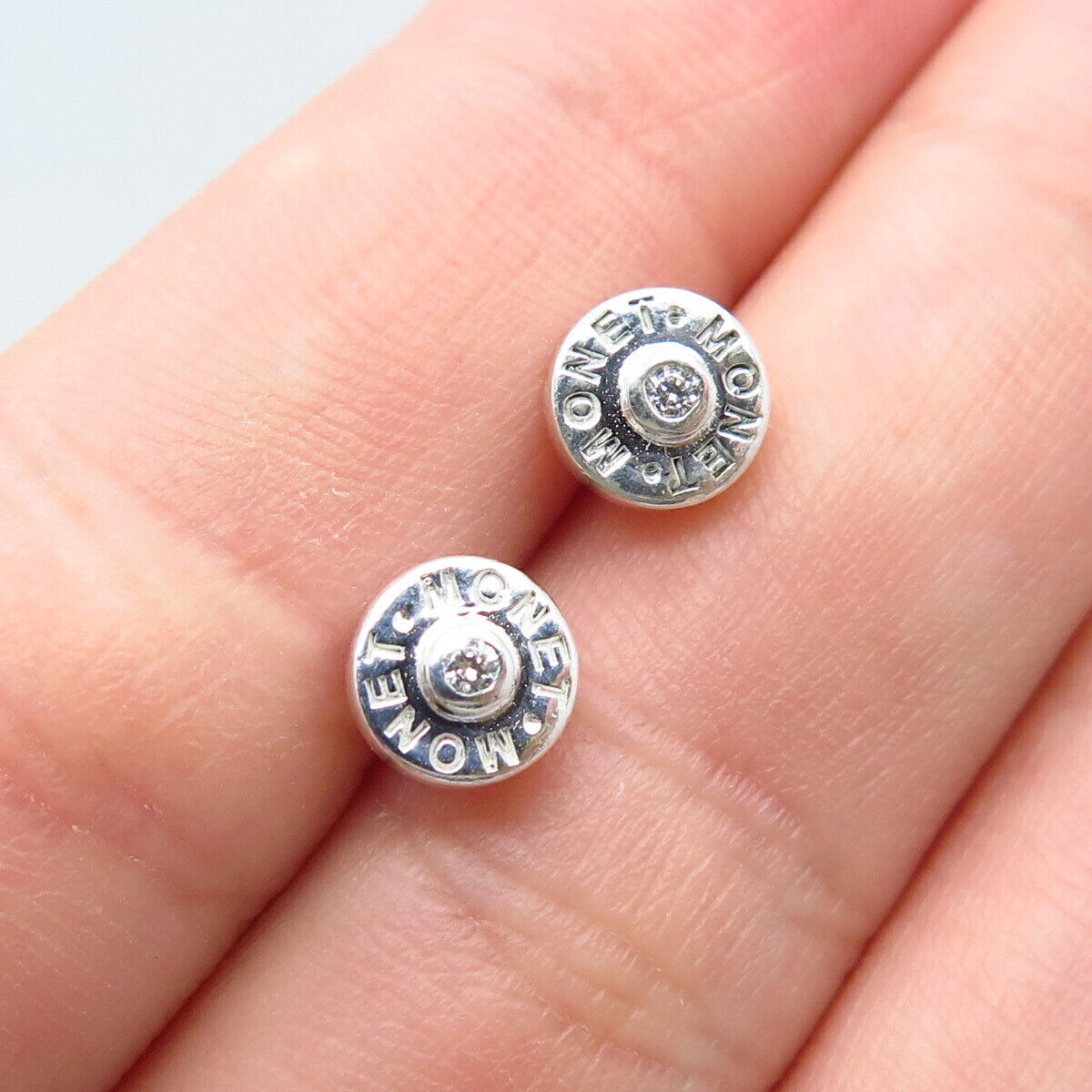 925 Sterling Silver Monet C Z Stud Earrings