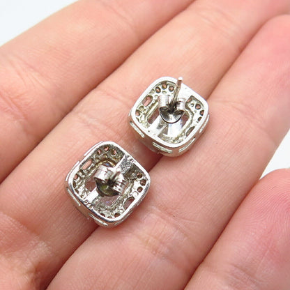 925 Sterling Silver C Z Stud Earrings