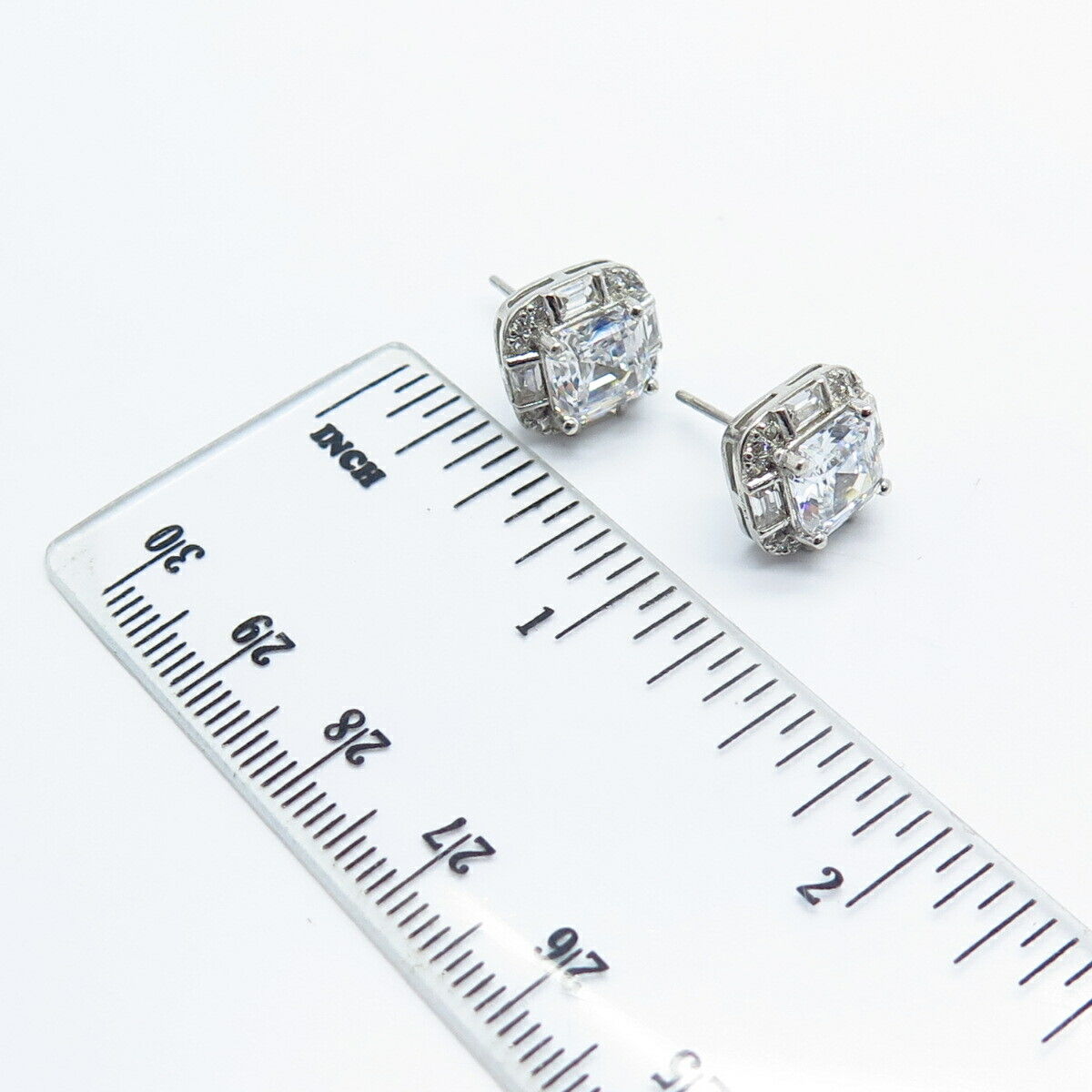 925 Sterling Silver C Z Stud Earrings