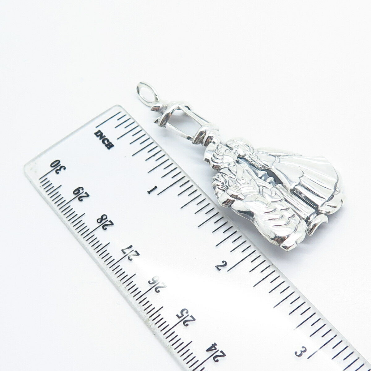 925 Sterling Silver Vintage Girl & Boy Kisses Pendant / Pin Brooch