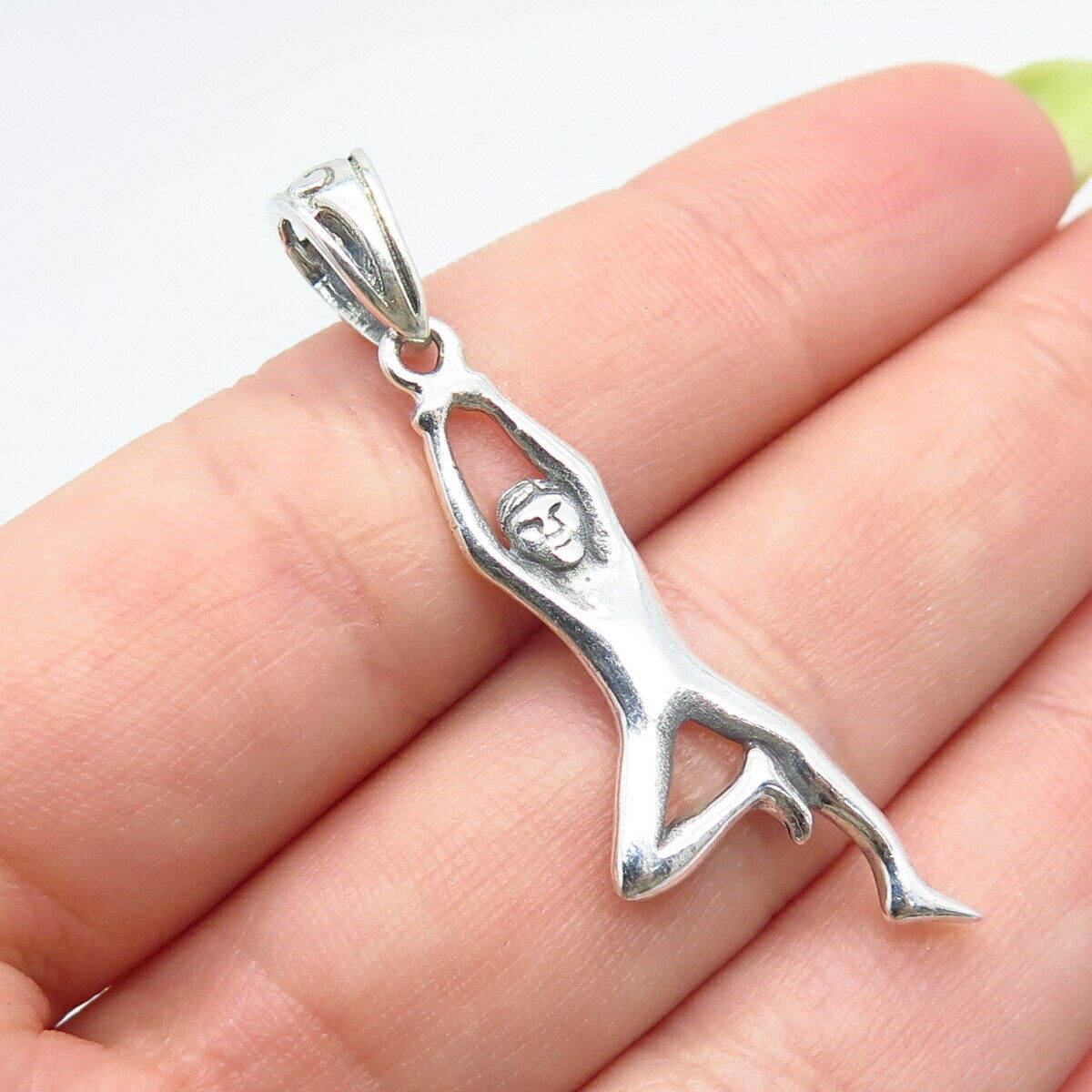 925 Sterling Silver Vintage Yogi Man Pendant