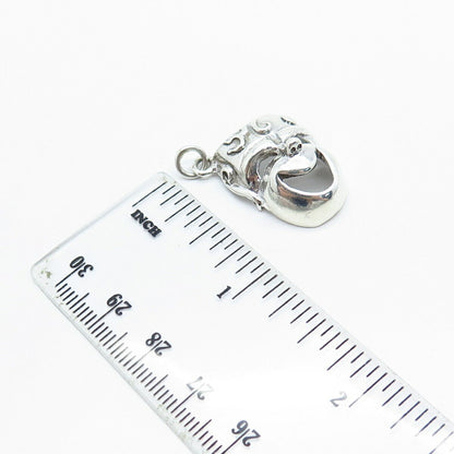 925 Sterling Silver Vintage Mask Charm Pendant