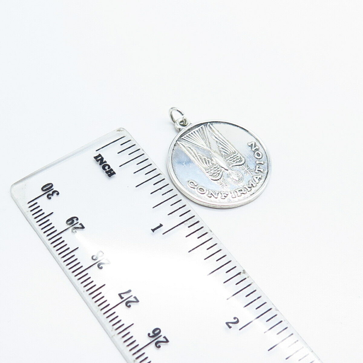 925 Sterling Silver Vintage "Confirmation" Holy Ghost Religious Charm Pendant