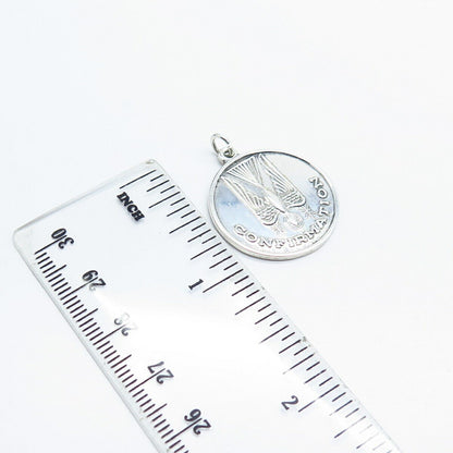 925 Sterling Silver Vintage "Confirmation" Holy Ghost Religious Charm Pendant