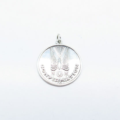 925 Sterling Silver Vintage "Confirmation" Holy Ghost Religious Charm Pendant
