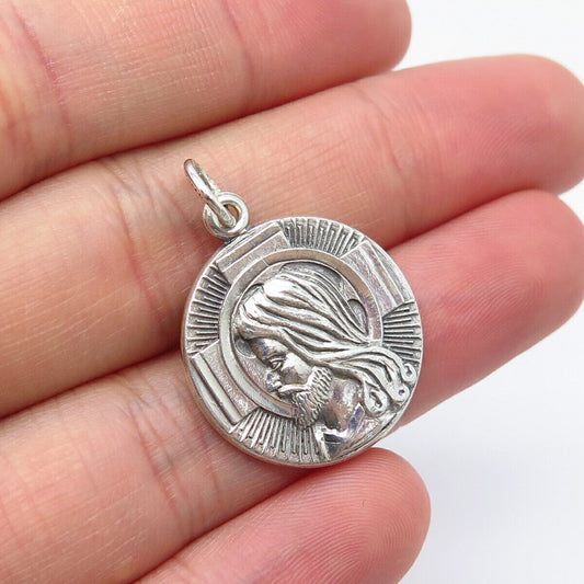 925 Sterling Silver Vintage Hayward Religious Theme Charm Pendant