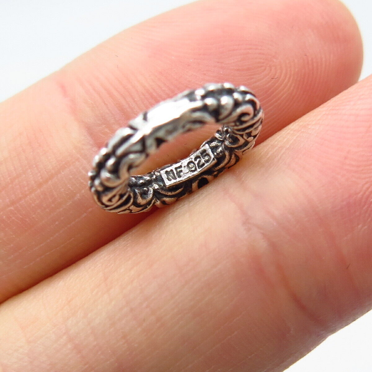 925 Sterling Silver Vintage Ornate Link Bracelet 7"