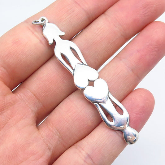 925 Sterling Silver Vintage Girl & Boy Love Pendant