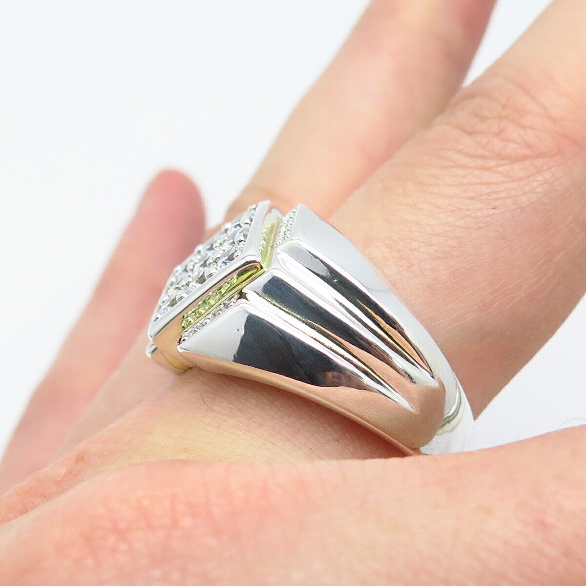 925 Sterling Silver C Z Ring Size 10.75