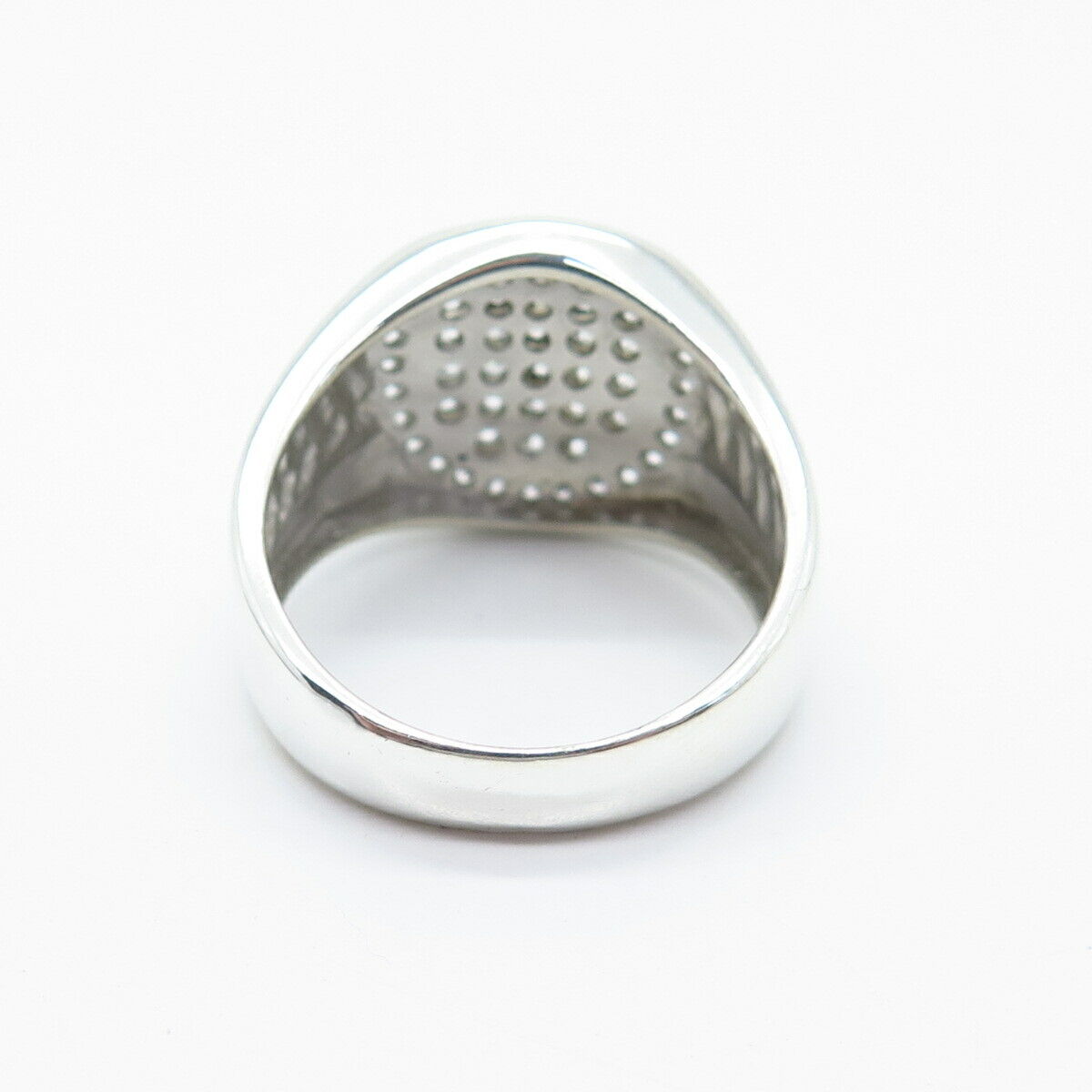 925 Sterling Silver Pave C Z Ring Size 11.5