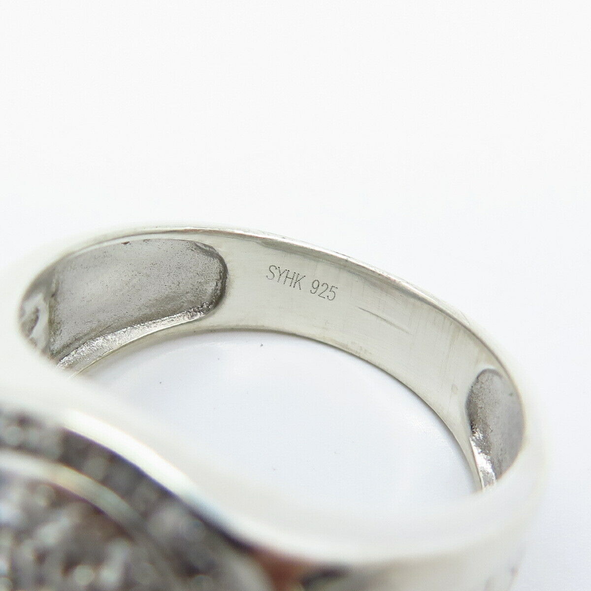 925 Sterling Silver Pave C Z Ring Size 11.5