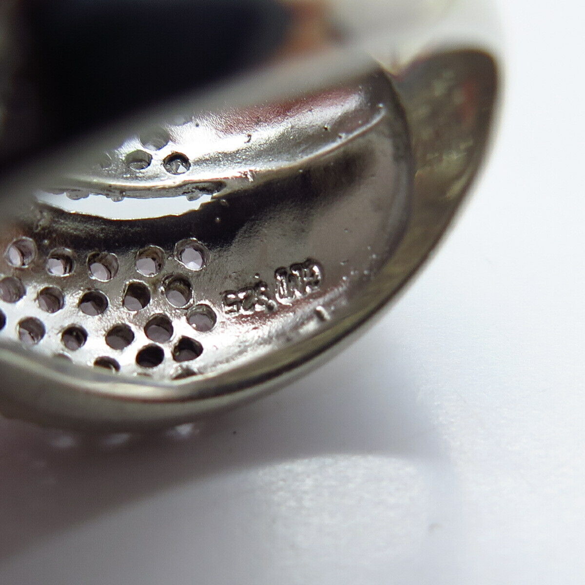 925 Sterling Silver Real Amethyst Gemstone & C Z Crossover Ring Size 8.5