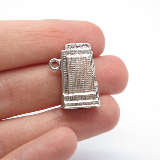 925 Sterling Silver Vintage High Building Charm Pendant