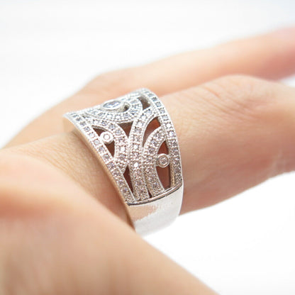 925 Sterling Silver Pave C Z Ring Size 7.25